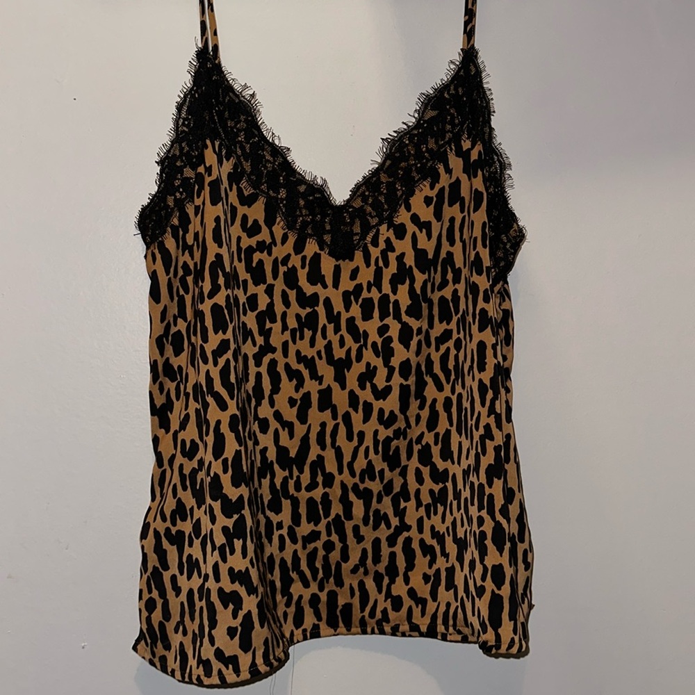 Leopard Print Lace Tank Top